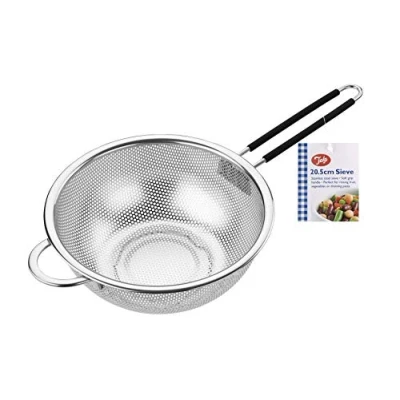 Image of Tala Stainless Steel Strainer with Soft Grip Handle 20.5cm, Metal, 39 x 20 8 cm