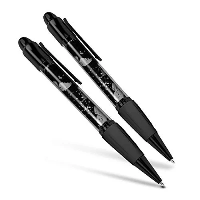 Image of Destination Vinyl ltd Beautiful and comfortable Set of 2 Matching Pens BW Painted Funky Butterflies #35635