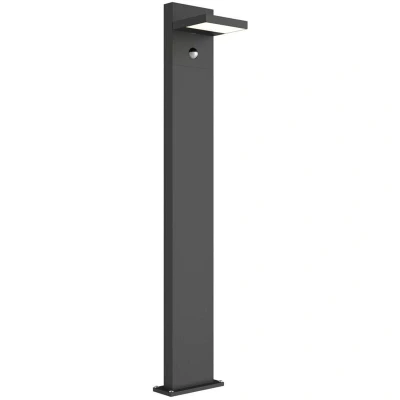 Image of Lucande LED bollard light Silvan, 100 cm, graphite grey, metal
