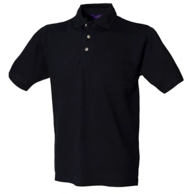 Image of Henbury Mens Classic Plain Polo Shirt With Stand Up Collar (3XL) (Navy)