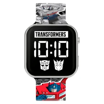 Image of Accutime Transformers Kids LED Digital Quartz Silicone Strap Watch TFC4101