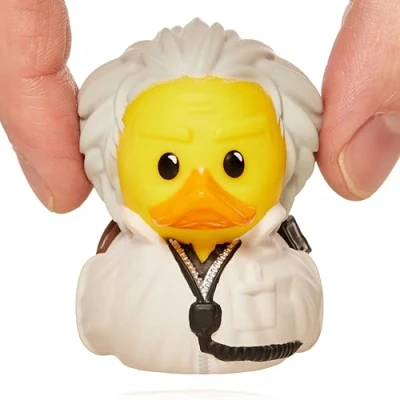 Image of TUBBZ Mini Doc Brown Collectible Vinyl Rubber Duck Figure Official Back to the Future Merchandise Retro Action Movies &amp; TV