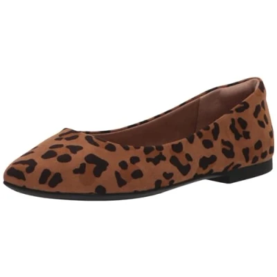 Image of Amazon Essentials Women&#039;s Pointed Toe Ballet Flat, Brown Leopard, 13 UK