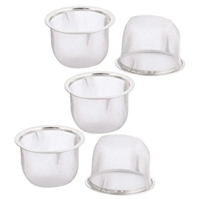 Image of Sourcingmap Stainless Steel Round Mesh Reusable Tea Leaf Spice Teapot Filter Strainer 75mm Dia 5pcs