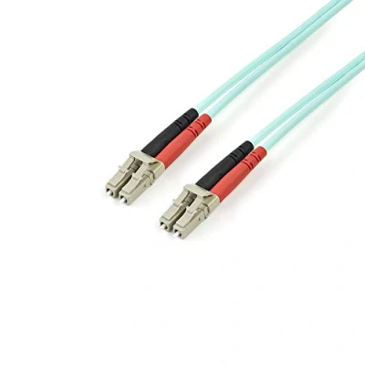 Image of StarTech.com 2m (6ft) LC/UPC to OM3 Multimode Fiber Optic Cable, Full Duplex 50/125µm Zipcord Fiber, 100G Networks, LOMMF/VCSEL,