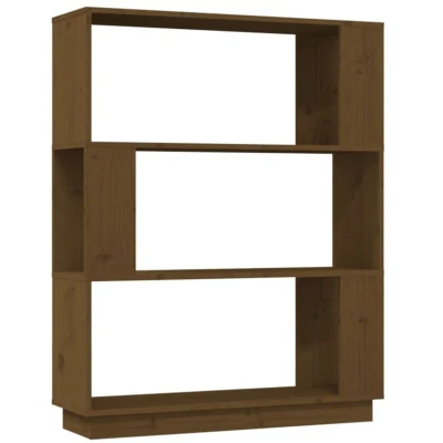 Image of vidaXL Book Cabinet/Room Divider Honey Brown 80x25x101 cm Solid Wood