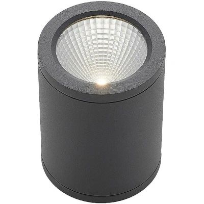 Image of Lucande Embla LED downlight, alu IP54, dark grey