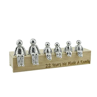 Image of 22nd Anniversary Idea 22 Years We Made A Family Metal Ornament Choose Your Combination Box &amp; Woodgrain May Vary(4 Children)