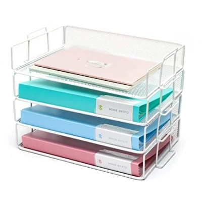 Image of Exerz Paper Sorters 4pcs /Stackable Letter Trays 4 Tiers/File Trays/Desk Organiser Metal Office, School, Home