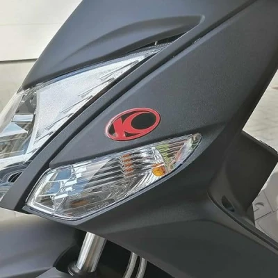 Image of labelbike 2 Stickers Resin Gel 3D Compatible for Scooter Kymco Xciting Black Red New