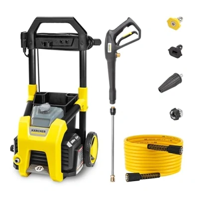 Image of Kärcher K1800PS Electric Pressure Washer, 3 Spray Nozzles, Detergent Tank, For Cars, Driveways, Siding, Patios, 2250 Max PSI 1.2 GPM