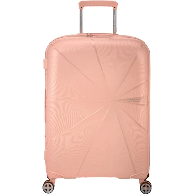 Image of American Tourister StarVibe Medium Check in Metallic Peach
