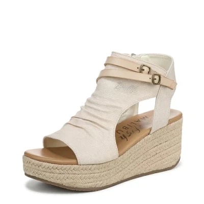 Image of Blowfish Malibu Womens Lacey C Rope Wedge Sandal, Off White, UK 4