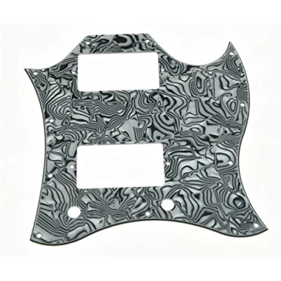Image of KAISH American Standard SG Full Face Pickguard Guitar Pick Guard for Special Made in USA Black White Shell