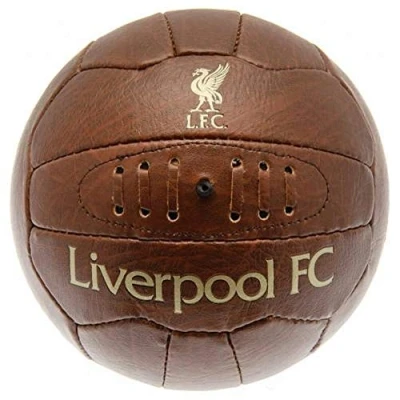 Image of Liverpool FC Brown Faux Leather Retro Design Official Football Size 5 Ball