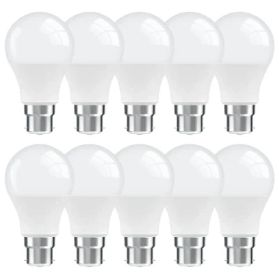 Image of BIGHOUSElight Bayonet Light Bulbs B22, 3000K Warm White B22 LED Bulbs, 9W (60W Equivalent), 806LM, Not Dimmable, 10 Pack