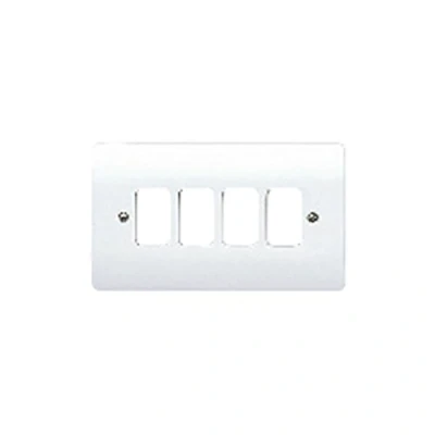 Image of MK (ELECTRIC) Logic Plus 4 Module Grid Front Plate, White