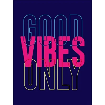 Image of Wee Blue Coo Positivity Good Vibes Only Typography Canvas Wall Art Print