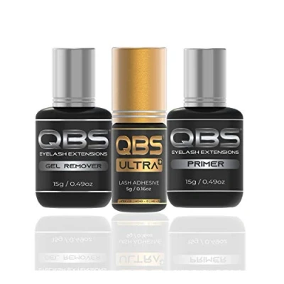 Image of QBS® Eyelash Extensions Liquid Set: Ultra Plus Glue 10g, Lash Primer &amp; Remover