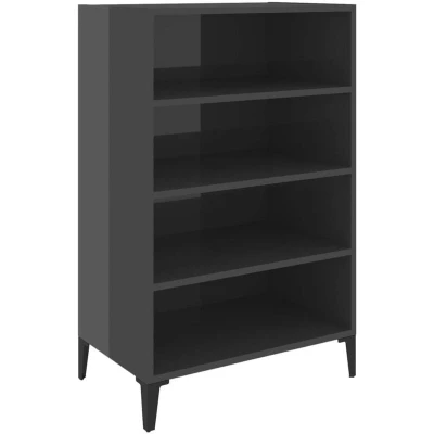 Image of vidaXL Sideboard High Gloss Grey 57x35x90 cm Engineered Wood