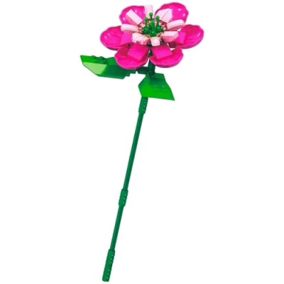 Image of Zinnia Flower Building Blocks Set Make Your Own Bouquet Faux Plant Bricks Toy Kits for Kids 6+ and Adults