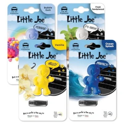 Image of Little Joe Thumbs Up Car Air Freshener, 45 Day Long Lasting Fragrance, Scented Vent Clip for Interior Home &amp; Office 4 Pack Mix (Ocean Splash, Vanilla, Bubblegum, Sandalwood)