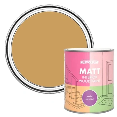 Image of Rust Oleum Yellow Interior Wood Paint in Matt Finish Dijon 750ml