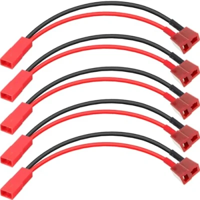 Image of EatPitaya T Plug to JST Connector,5PCS Female Deans Male Connector 10cm/3.93in 22AWG Flexible Silicone Lipo Battery Charge Cable for RC FPV ESC Speed Controller