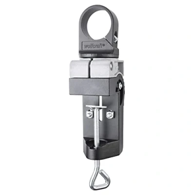 Image of wolfcraft Universal Drill Clamp, Die Cast Aluminium, Swivelling I 4800000 for Power Drills, milling and Grinding Motors in Any Position