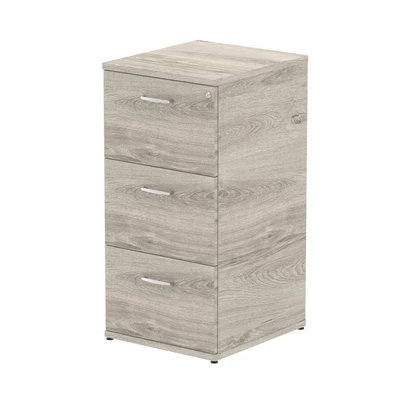 Image of Impulse 3 Drawer Filing Cabinet Grey Oak
