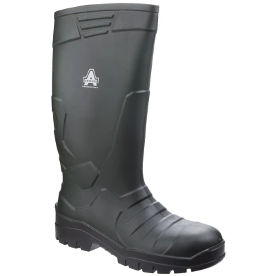 Image of Amblers Mens Teviot Heavy Duty Wellington Green Size UK 10
