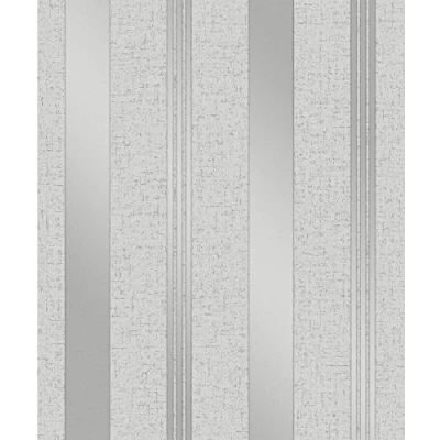 Image of Fine Décor FD41967 Quartz Stripe Wallpaper, Silver
