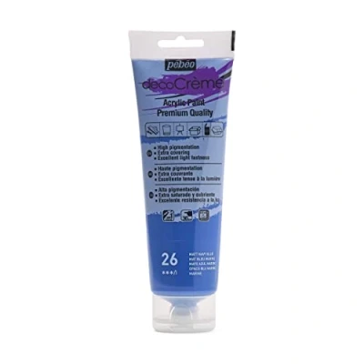 Image of Pebeo 120ml DecoCreme, Acrylic, Navy Blue, 14 x 4.5 6.5 cm