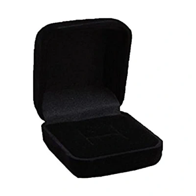 Image of Black Velvet Flock Ring/Ear Ring/Earring 5cm x Hinged Gift Box Storage Case Jewellery Presentation Organizer 8501