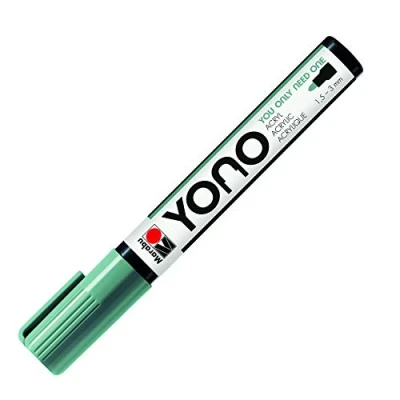 Image of Marabu 12400103159 YONO Marker, Mistletoe 159, versatile acrylic pen with Japanese bullet tip, water based, non fading and waterproof, for almost all surfaces, misteö, 1.5 3 mm