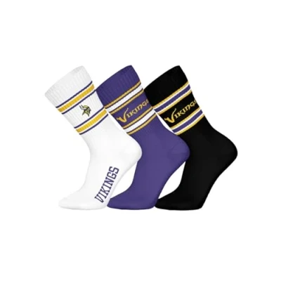Image of NFL Unisex Minnesota Vikings Crew Socks Sport (Pack of 3)