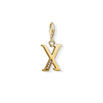 Image of Thomas Sabo Women Charm Pendant Letter A Z Club 18k Yellow Gold Plating 925 Sterling Silver, X
