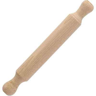 Image of Wooden Rolling Pin for Baking (46x4 CM) with Profiled Palm Supporting Edges Wood Dough Fondant, Pie Crust, Cookie, Pastry,