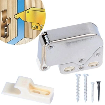 Image of Push to Open Catch Mini Spring Loaded Cupboard/Cabinet Latch