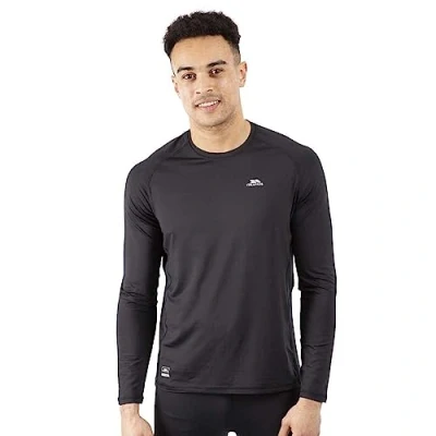 Image of Trespass Mens Base Layer Top Long Sleeve Lightweight Nate Black
