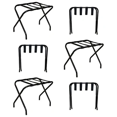 Image of Harbour Housewares Folding Metal Luggage Racks Black Pack of 6