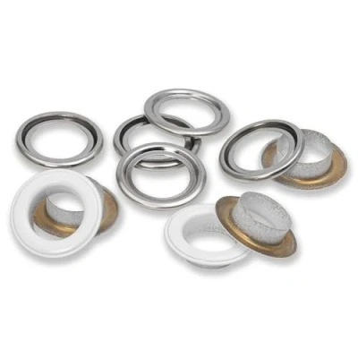 Image of Eyelets with washers [15 pieces Ø 14 mm] Prym white/metallic silver