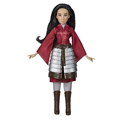 Image of Disney Mulan Fashion Doll with Skirt Armour, Shoes, Trousers and Top, Inspired by Disney&#039;s Live Action Film Mulan, Toy for Children Collectors