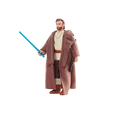 Image of Star Wars Retro Collection Obi Wan Kenobi (Wandering Jedi) Toy 3.75 Inch Scale Figure, Kids, Multicolor