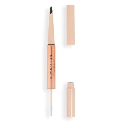 Image of Makeup Revolution, Fluffy Brow Filter Duo, Pencil &amp; Eyebrow Gel, Available in 5 Shades, Ash Brown, 1pc