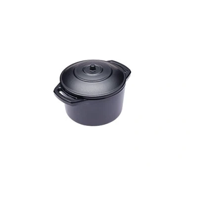 Image of KitchenCraft Mini Cast Iron Look Melamine Serving Dish with Lid, 13 cm (5&quot;) Round Tapas Pot Style