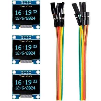 Image of ELEGOO 3PCS 0.96 Inch OLED Display Screen Module Compact Self Luminous Mini Screens for Arduino Projects