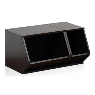 Image of Furinno Storage Shelves, Wood, Espresso, one size