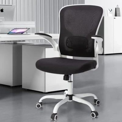 Image of Bonzy Home Ergonomic Office Chair, Desk Chair with Flip up Armrest, Lumbar Support &amp; 360Padded Rotation Seat, Classic Black