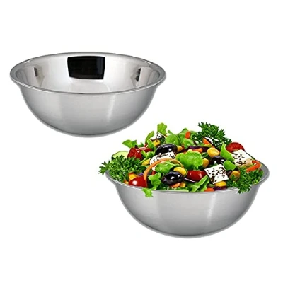 Image of Kosma Set of 2 Stainless Steel Mixing Bowl Salad Pudding Food Storage Serving Marinating 20 cm (1.5 Litre)